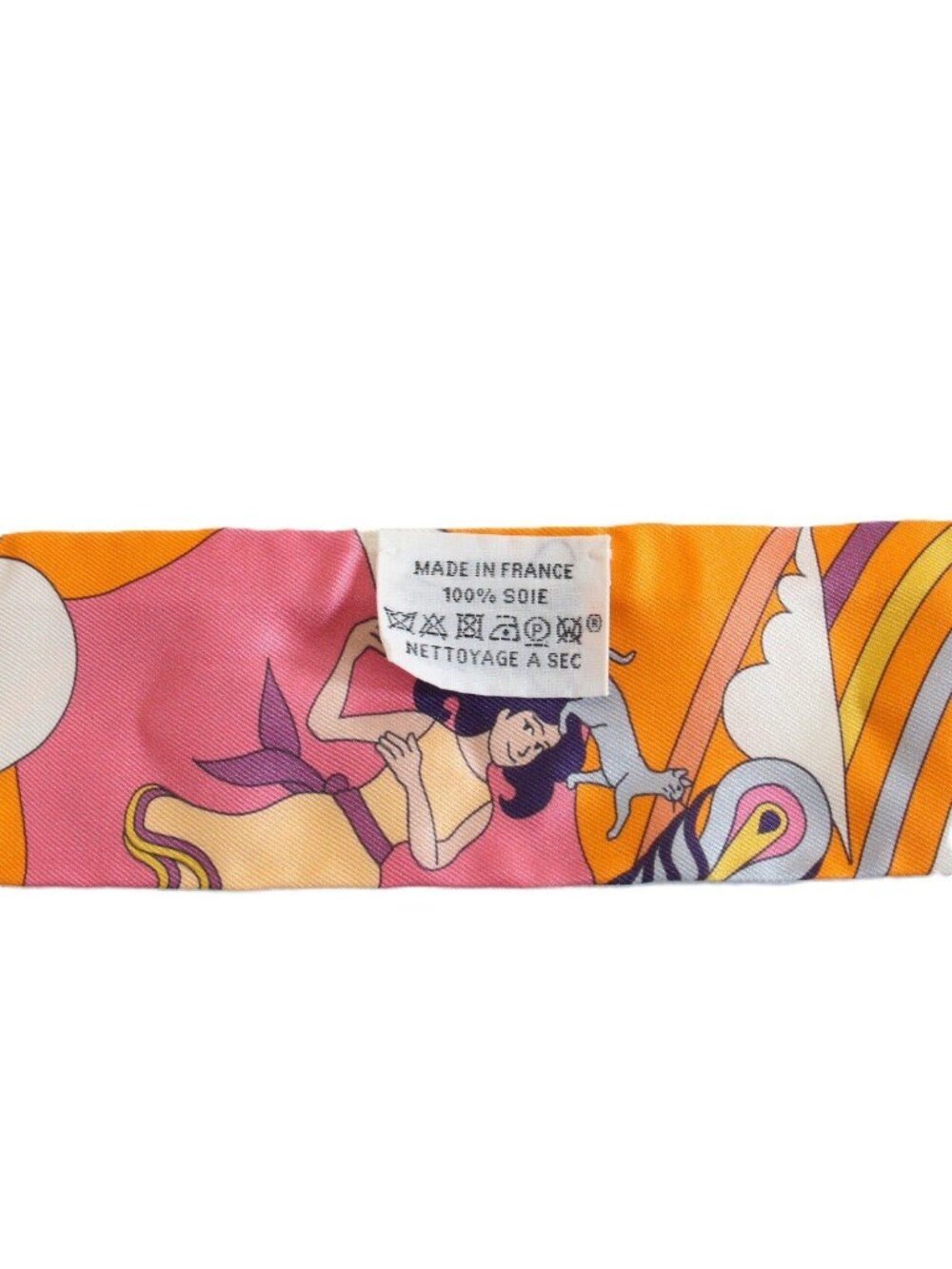 Hermes Tsuiri My Cloud Silk 100% Orange Scarf - Picture 7 of 10